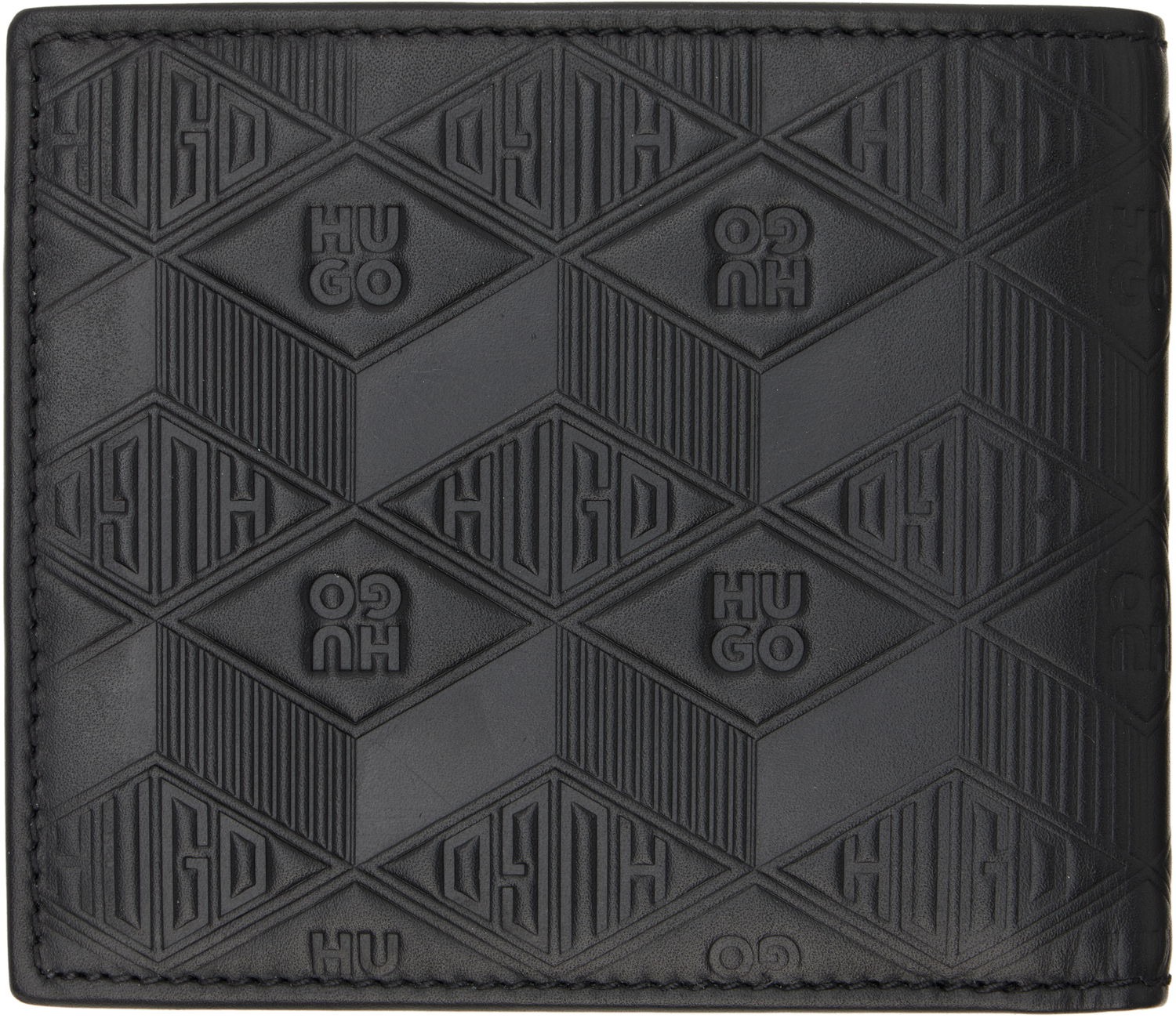 Plånbok BOSS Hugo Embossed Leather Wallet Svart | 50542006, 1