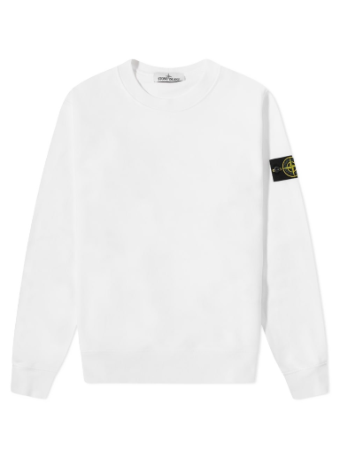 Sweater Stone Island Garment Dyed Crewneck Vit | 761563051-V0001
