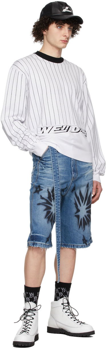 Sweater We11done We11done Pinstripe Rayon Sweater Vit | WD-KT1-22-619-U-WH, 3