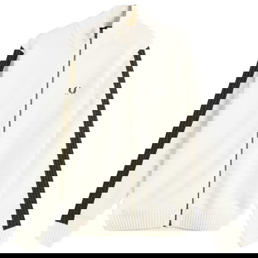 Sweater Fred Perry Full-Zip Mock Neck Knit Cardigan with Sleeve Stripes Vit | K1546-560, 0