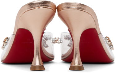 Skovård Christian Louboutin Christian Louboutin Degraqueen 85 Embellished Clear Strap Kitten Heel Mules Rosa | 3230288, 1