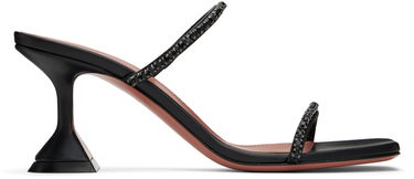 Skovård Amina Muaddi Amina Muaddi Gilda Crystal-Embellished Heeled Sandals Svart | GILDA SLIPPER 70 NAPPA, 0