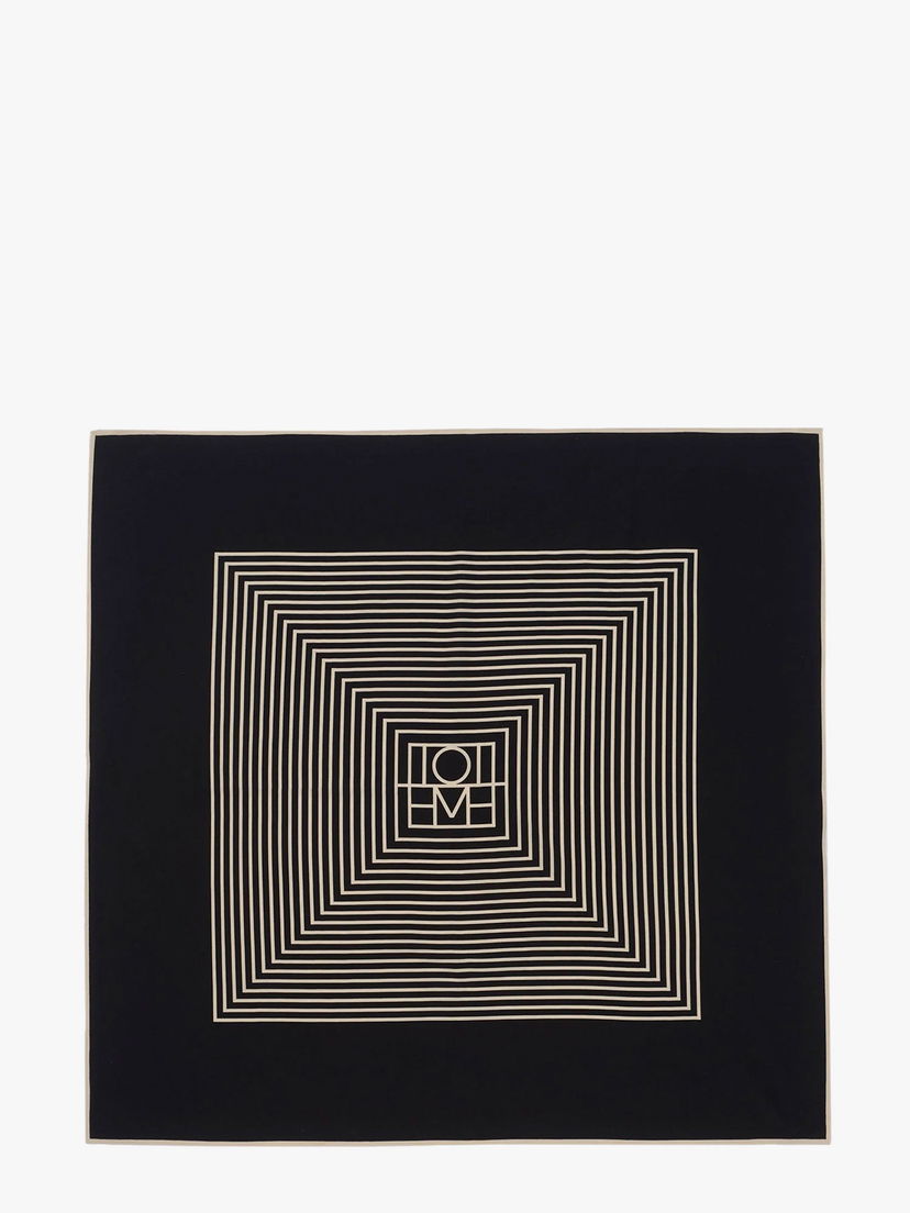Halsduk TOTEME Geometric Print Silk Foulard by Svart | 211853801902