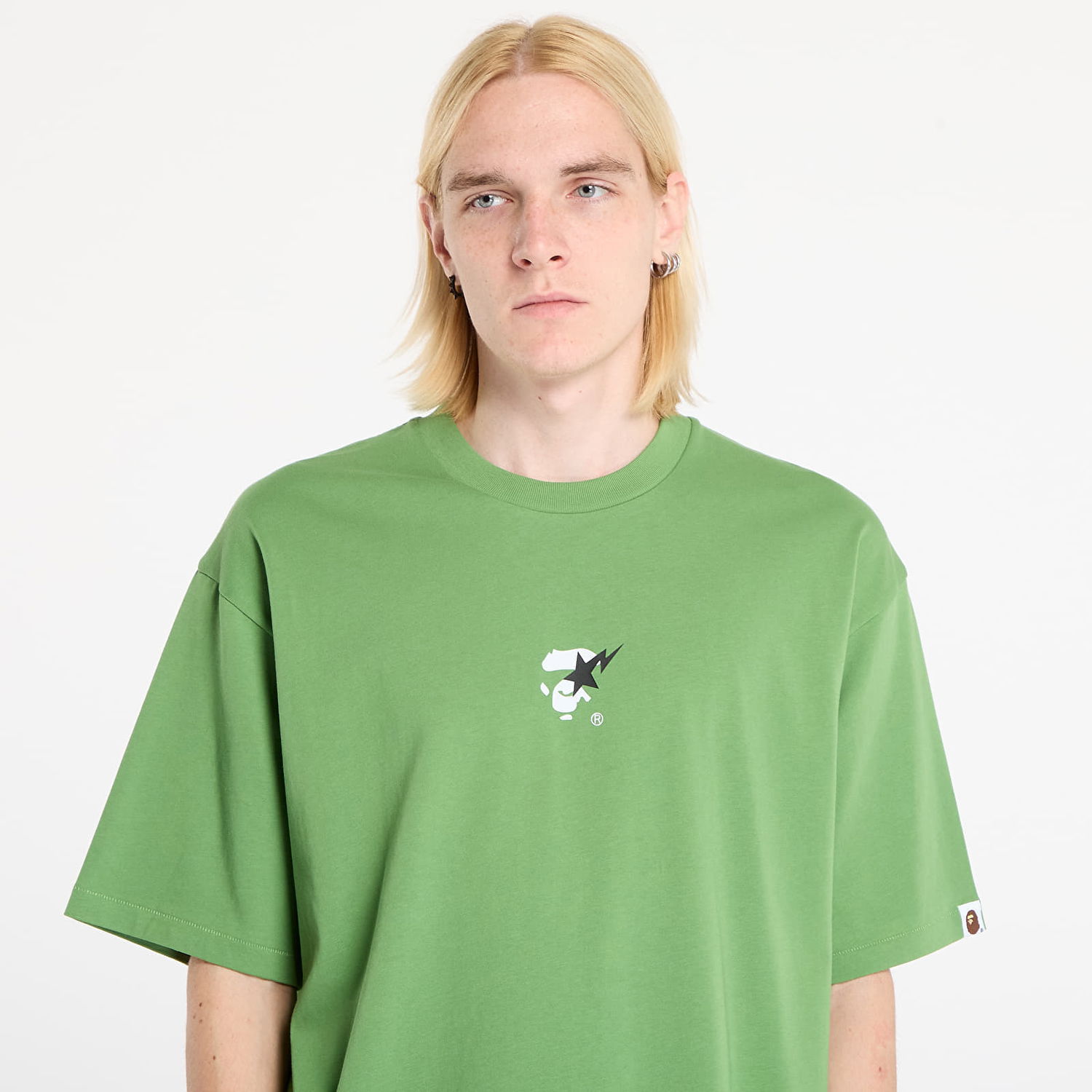 T-shirt BAPE Bape Sta Ape Face Relaxed Fit Tee Grön | 001TEL801321MGRN, 1