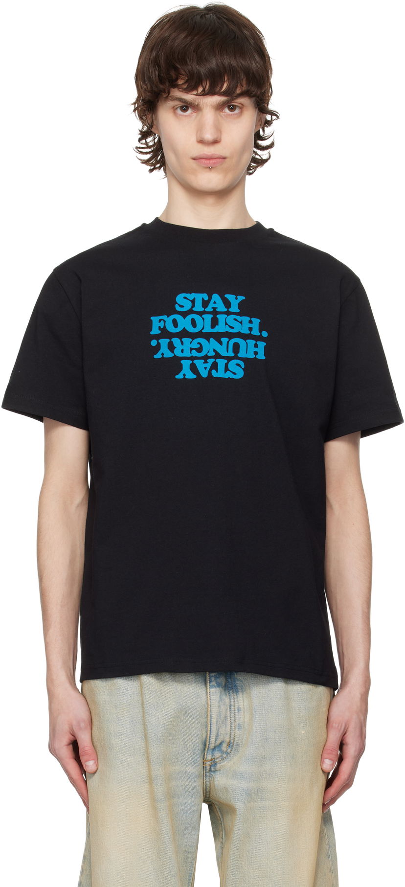 T-shirt Coperni Coperni 'Stay Foolish' Print Boxy T-Shirt Svart | COPJS03F5011PMEN