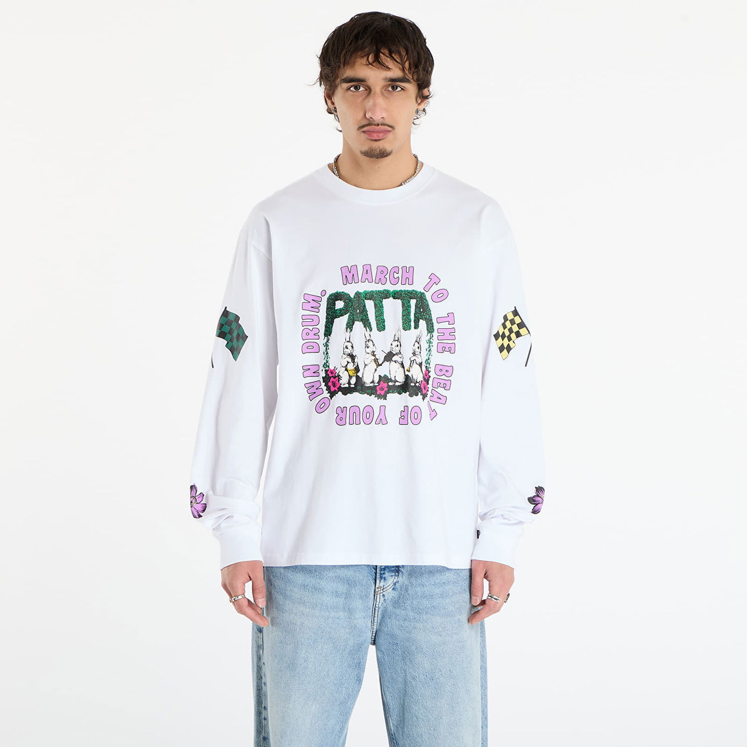 T-shirt Patta Patta Own Your Own Mind Graphic Long Sleeve T-Shirt Vit | POC-AW25-1000-299-0007-002, 0