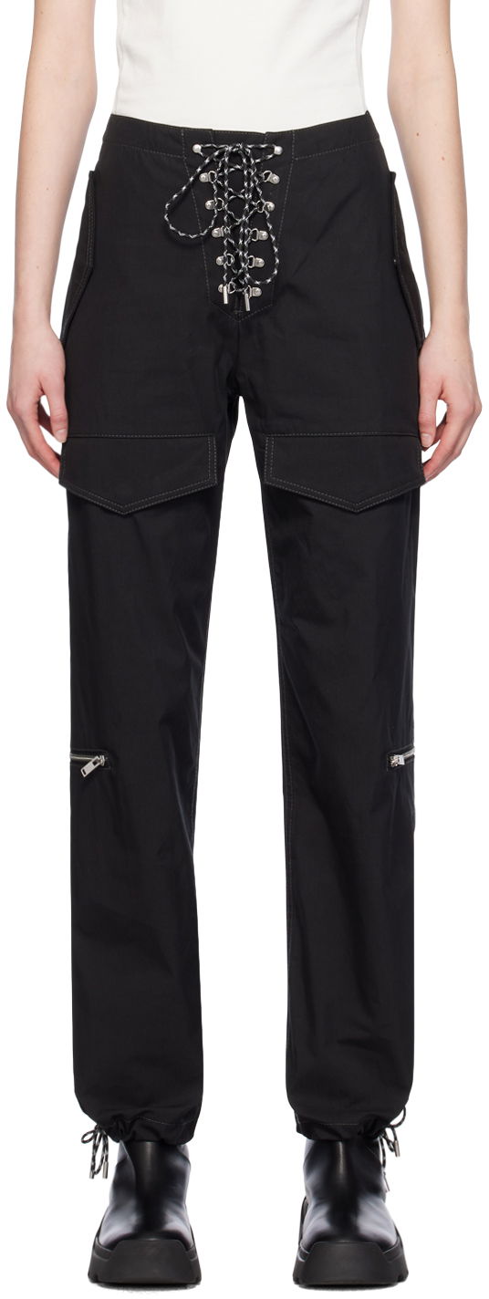 Cargo byxor Dion Lee Lace-Up Hiking Trousers Svart | C2178PS24
