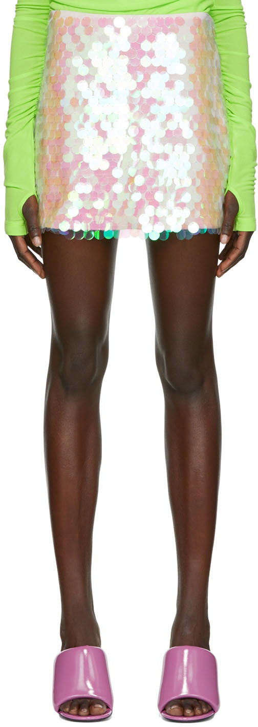 Kjol Helmut Lang Helmut Lang Sequin Mini Skirt Rosa | M05HW303