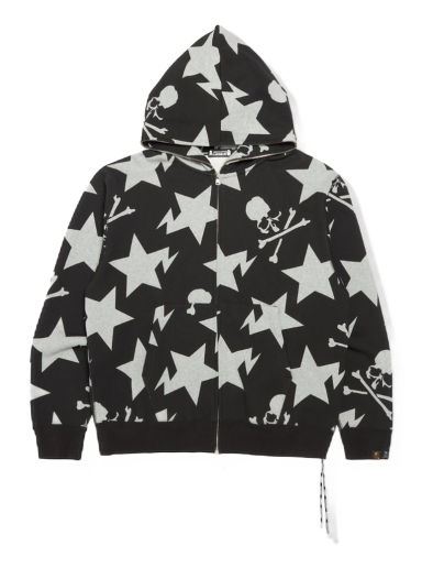 Sweatshirt BAPE Mastermind x 11th Anniversary Sta Pattern Relaxed Full Zip Hoodie Svart | MVBSW115903MI