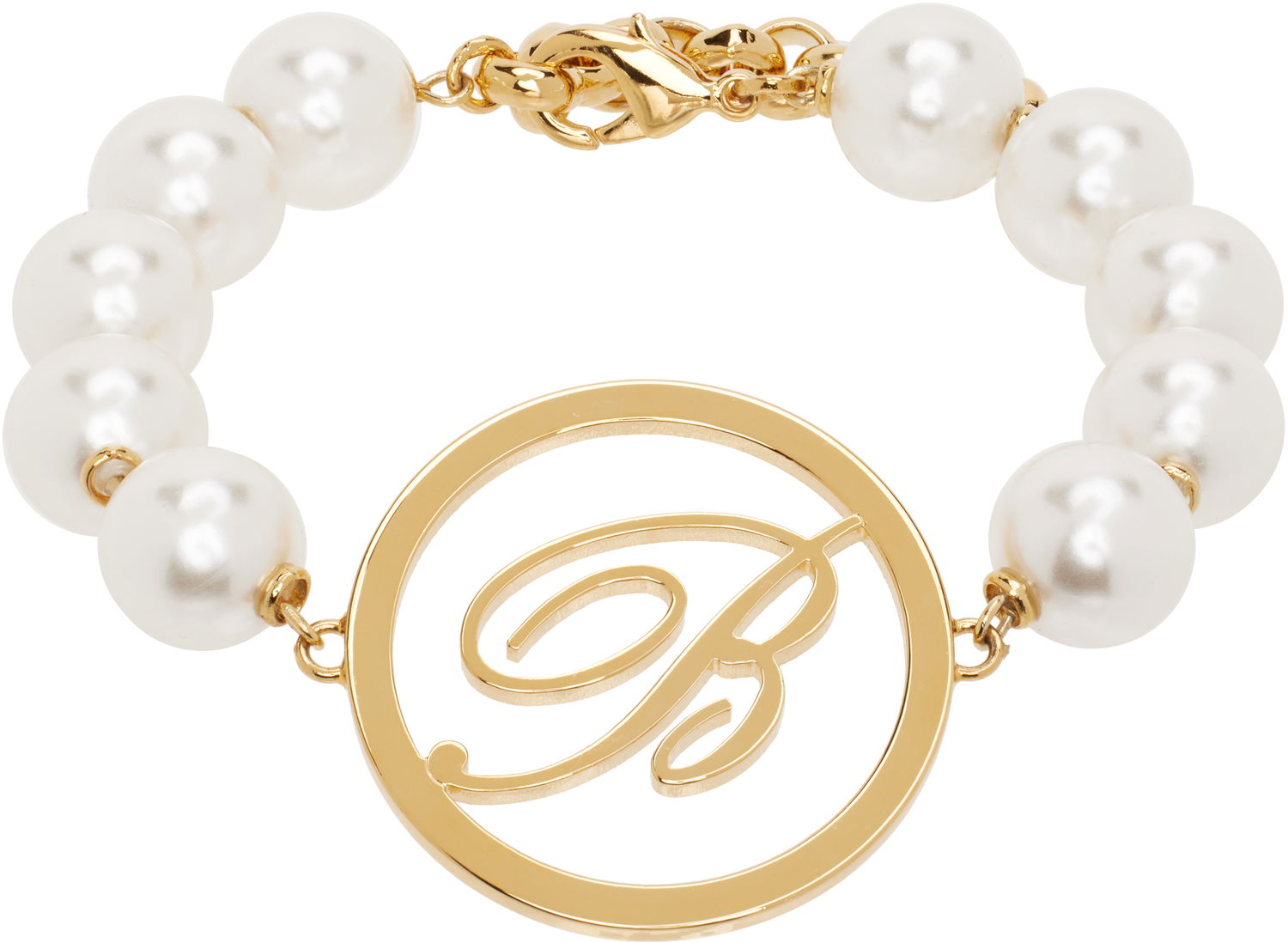 Armband Blumarine Blumarine Faux-Pearl Initial Bracelet Metallisk | P522W327A, 0