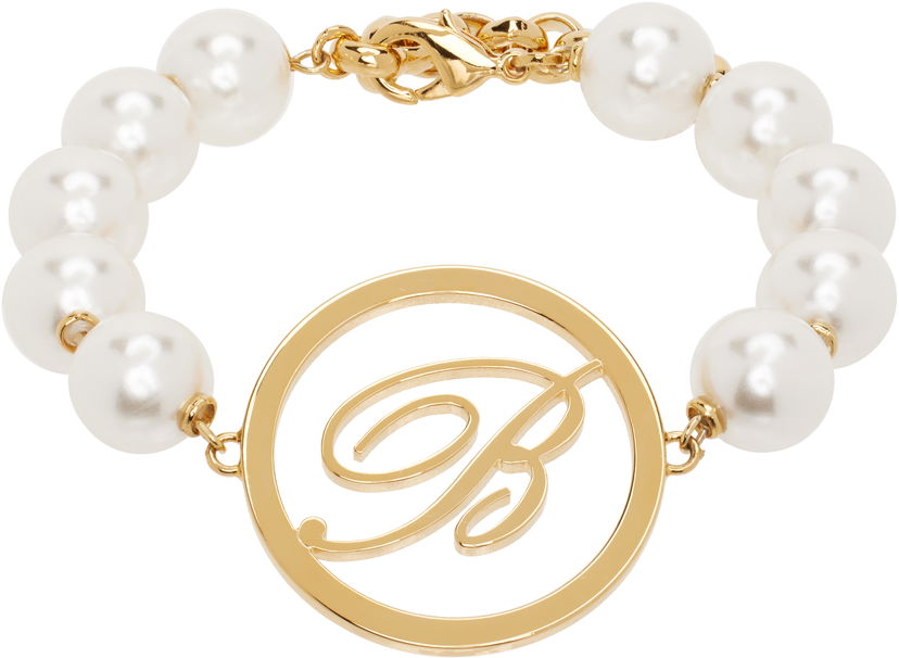Armband Blumarine Blumarine Faux-Pearl Initial Bracelet Metallisk | P522W327A