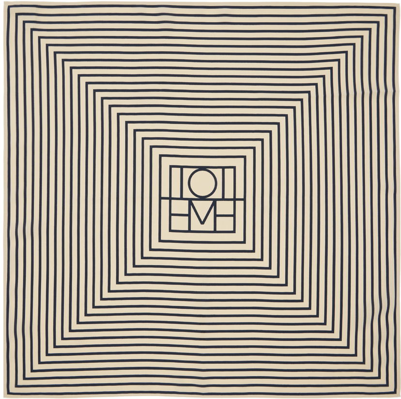Halsduk TOTEME Signature Monogram Silk Scarf Beige | 211-852-800