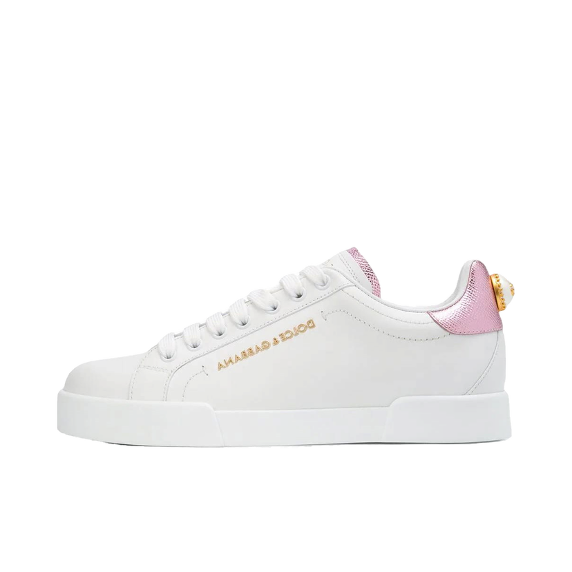 Sneakers och skor Dolce & Gabbana Portofino White Metallic Pink Pearl W Vit | CK1602AN29887587