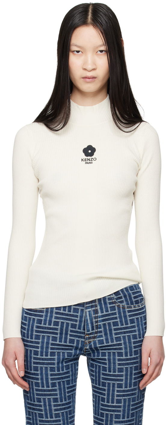 T-shirt KENZO Off-White Paris Boke 2.0 Long Sleeve T-Shirt Vit | FE62PU4753LG
