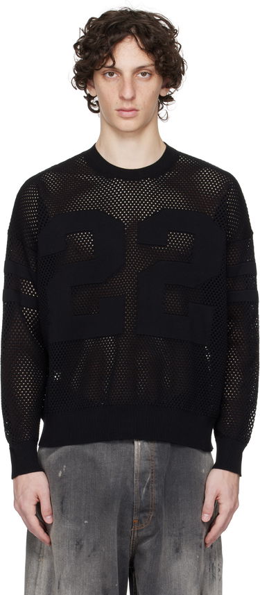 Sweater AMIRI AMIRI '22' Mesh Crewneck Sweater Svart | AMKNCW1040, 0