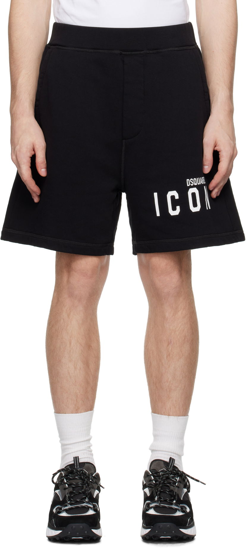 Shorts DSQUARED2 'Icon' Relaxed Fit Shorts Svart | S79MU0005_D25015