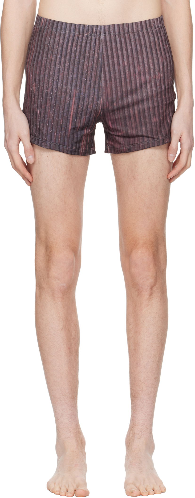 Badkläder Serapis Serapis Aub Stripes Swim Shorts Brun | SS25_SWS_3