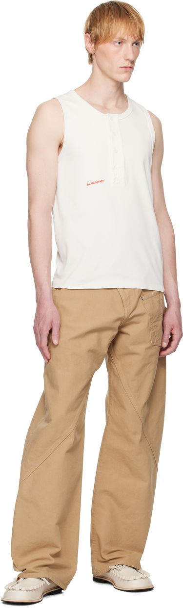 Linne JW Anderson JW Anderson Henley Woven Tank Top Vit | JO0267-PG1810, 3