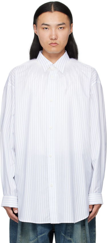 Skjorta HED MAYNER Hed Mayner Kidassia Striped Collared Shirt Vit | HMMB60001P-HB049, 0