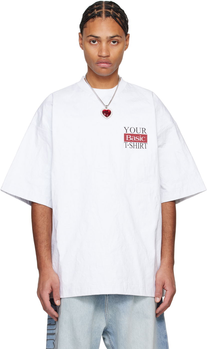 T-shirt VETEMENTS Metalized Wrinkled 'Your Basic' T-Shirt Vit | UA66TR1120W