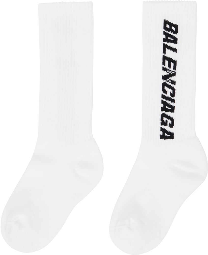 Strumpor Balenciaga Racer Socks Vit | 767074 472B4, 1