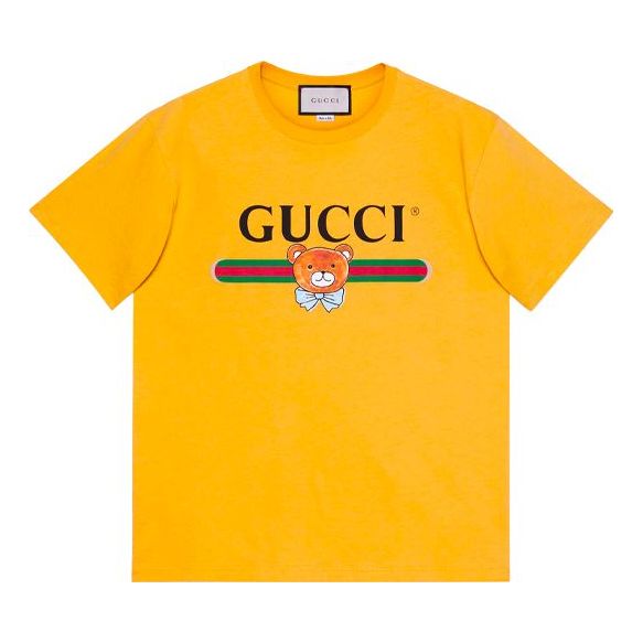 T-shirt Gucci Kai Crossover Loose T-Shirt Gul | 548334-XJDJH-7219