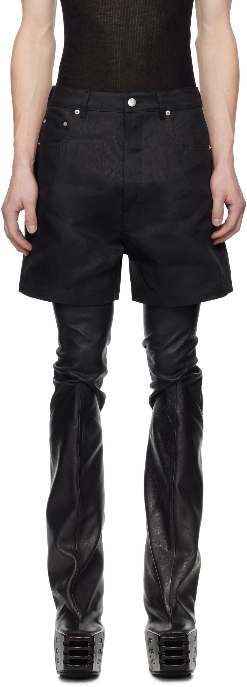 Shorts Rick Owens Rick Owens Hollywood Geth Cutoff Shorts Svart | RU01E5373 TWL