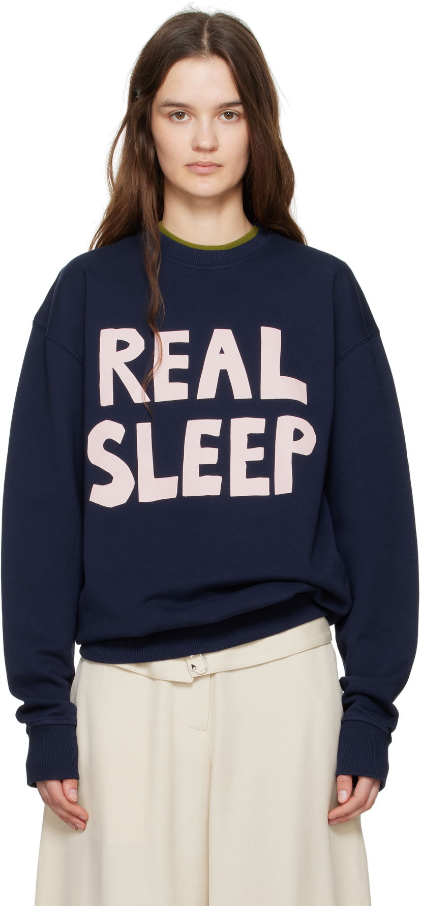 Sweatshirt JW Anderson JW Anderson 'Real Sleep' Sweatshirt Mörkblå | JW0230-PG1632