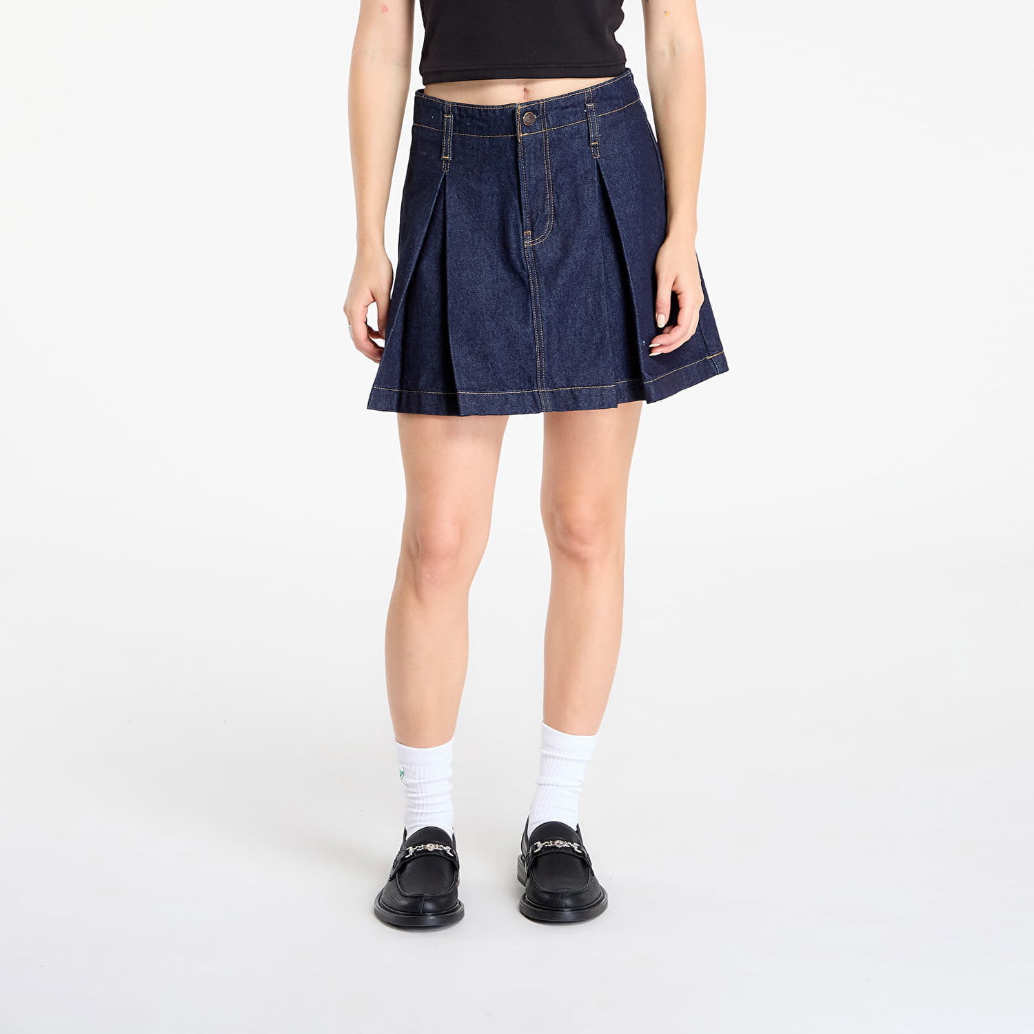 Kjol CALVIN KLEIN Skirt Jeans Pleated Denim Skirt Blue Mörkblå | LV047C717G N8D, 0