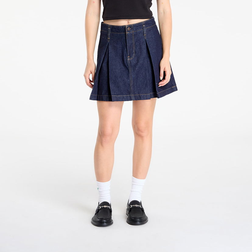 Kjol CALVIN KLEIN Skirt Jeans Pleated Denim Skirt Blue Mörkblå | LV047C717G N8D