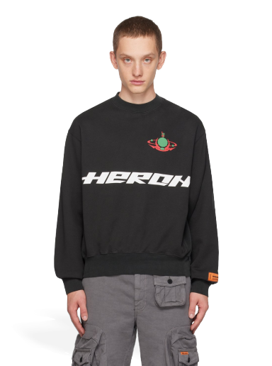 Sweater HERON PRESTON Burn Crewneck Grön | HMBA020F23JER0071050
