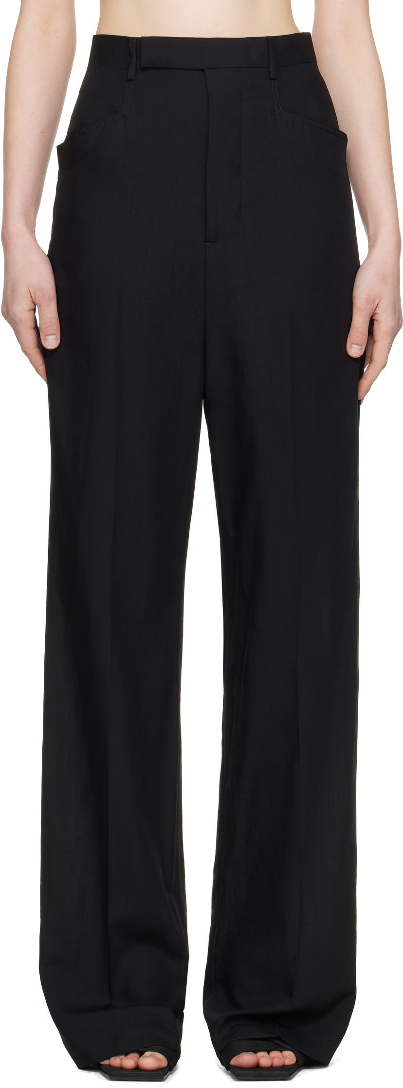 Byxor Rick Owens Rick Owens Hollywood Mastadon Trousers Svart | RP01E7352 WG