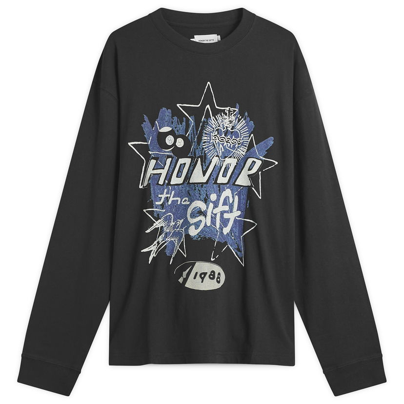 T-shirt Honor The Gift Honor the Gift Pop Art Long Sleeve T-Shirt Svart | HTG250344-BLK