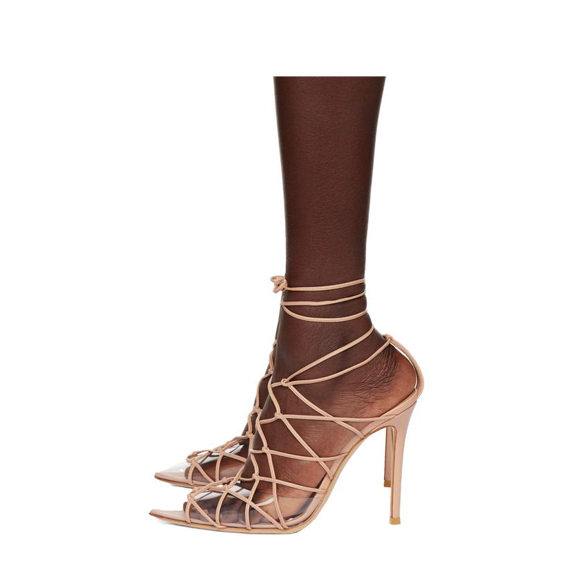 Sneakers och skor Gianvito Rossi Miria Lace-Up Heels Beige | G95386.15RIC.PLN