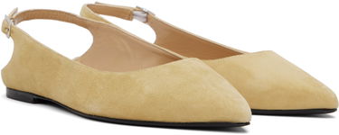 Skovård BY FAR BY FAR Koyna Kid Suede Leather Ballerina Flats Gul | MWFFC026KL007BG039PL, 3