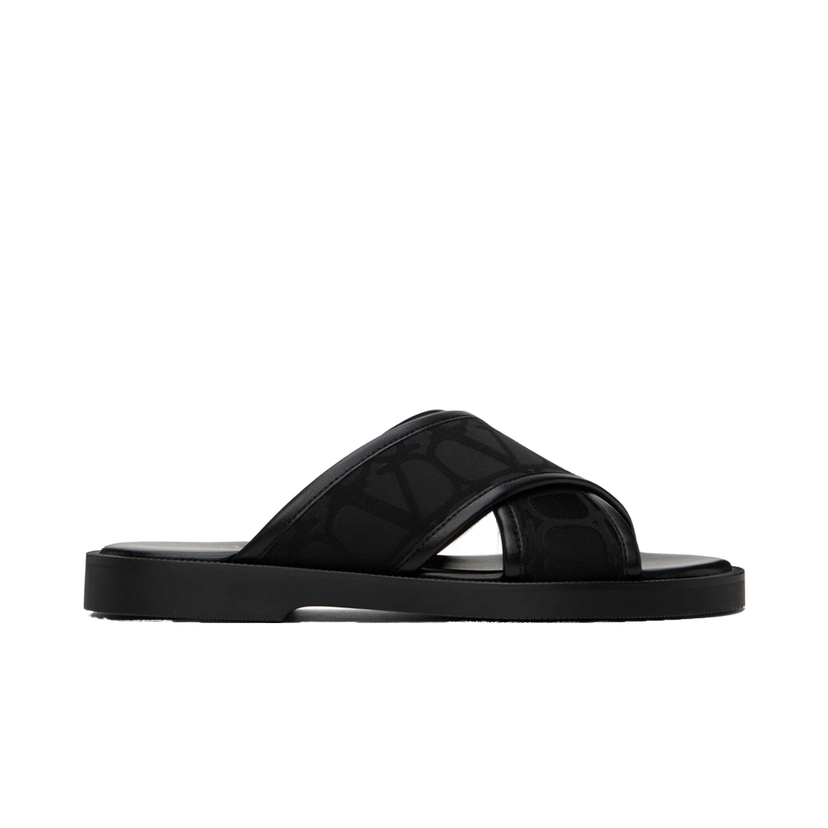 Sneakers och skor Valentino Garavani Black Toile Iconographe Sandals Svart | 4Y2S0H61IDQ