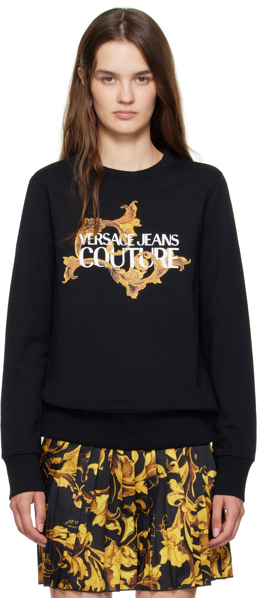 Sweatshirt Versace Couture Screen-Printed Sweatshirt Svart | E79HAIE06_ECF00E