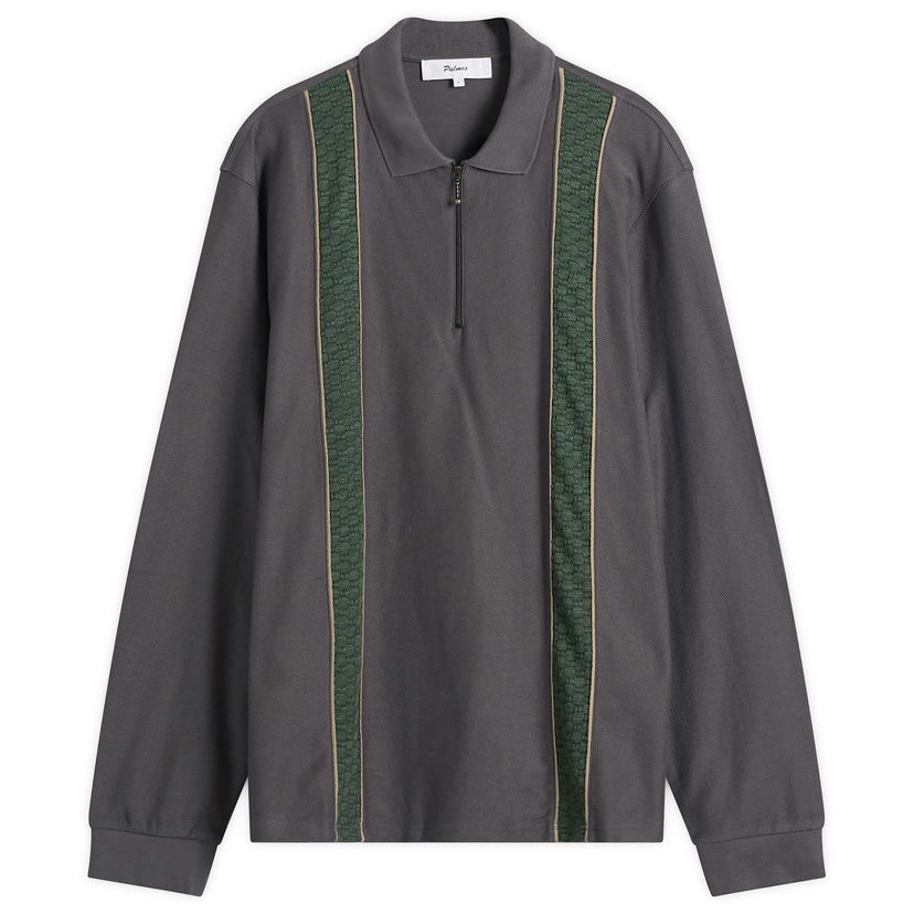 Polotröja Palmes Palmes Lace Long Sleeve Zip Polo Grå | P15-0033-888