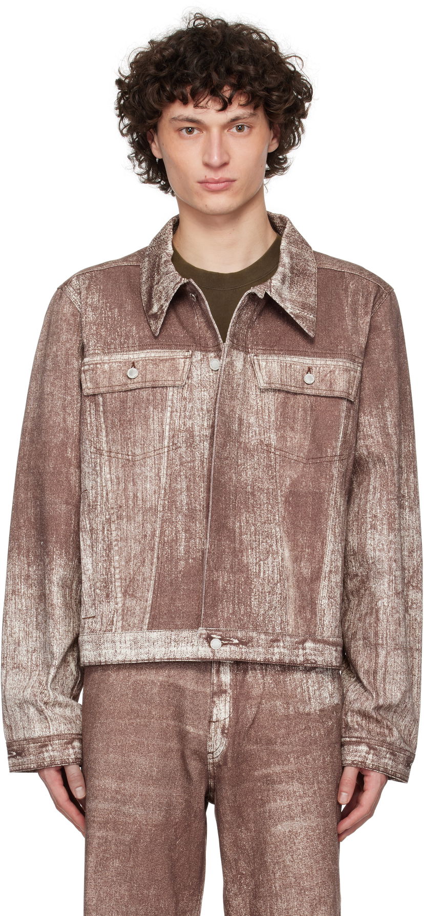 Jacka Camper Camperlab Paint Print Denim Jacket Brun | AU00021-003