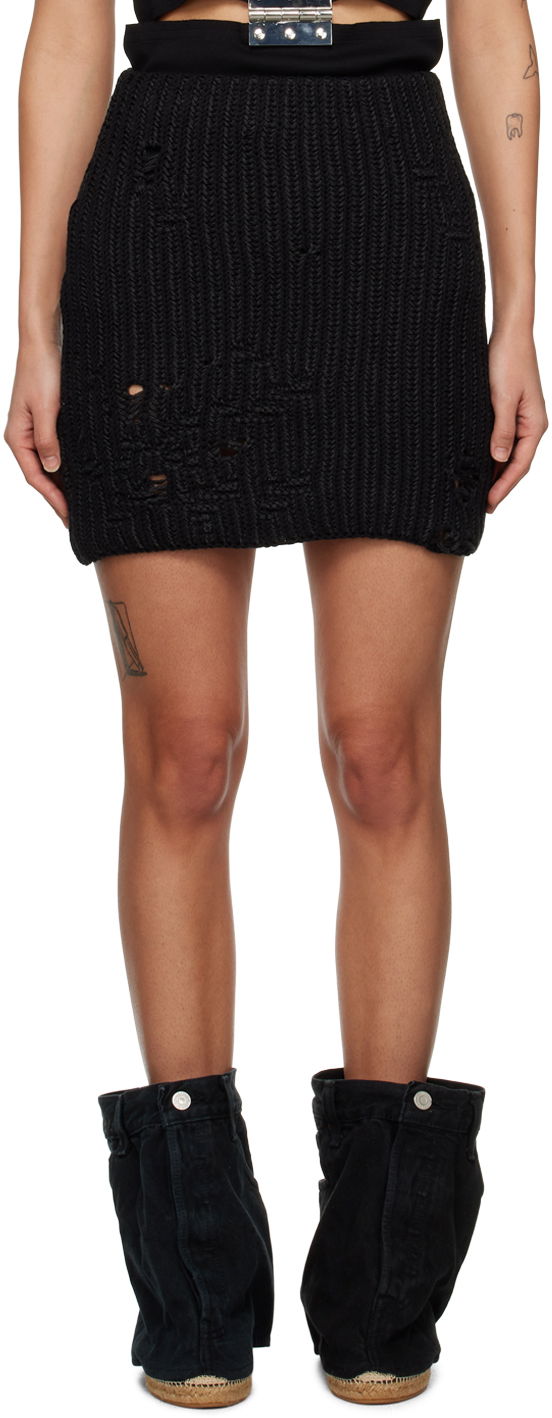 Kjol JW Anderson Distressed Miniskirt Svart | KW0810-YN0151