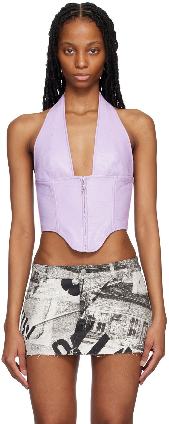 Linne Miaou Miaou Hannah Jewett Edition Mara Halter Corset Top Purpur | 7087VLLIL