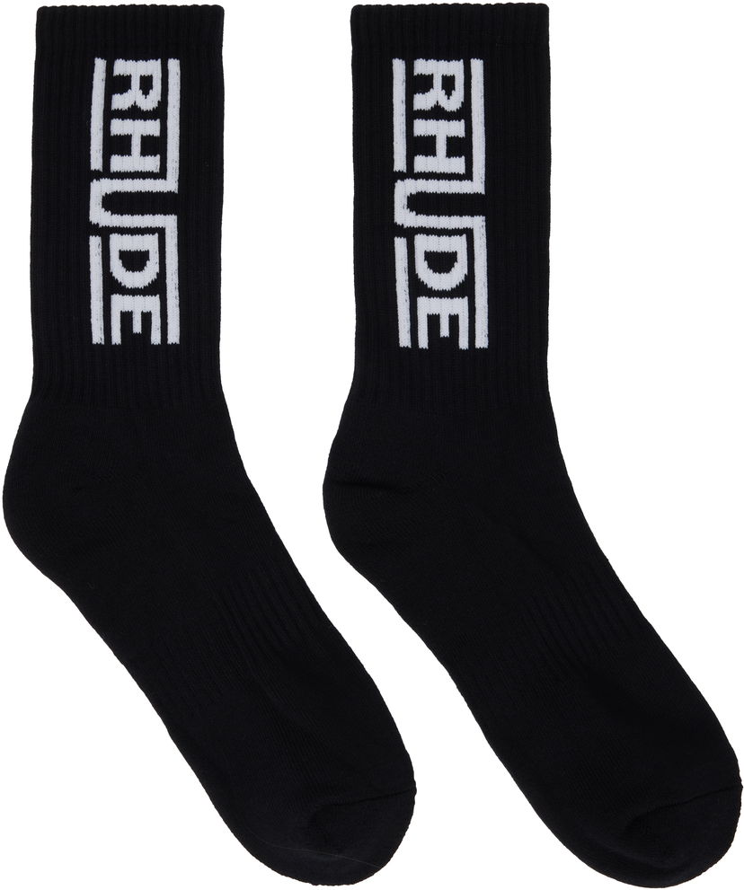 Strumpor Rhude Rhude Champions Logo Socks Svart | RHPS25SO05117
