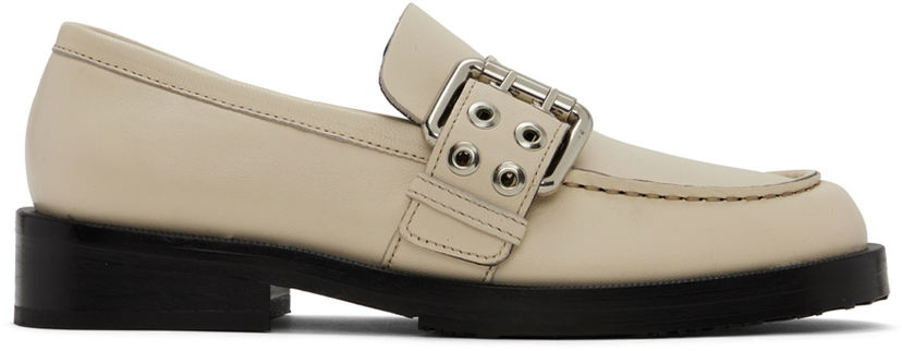 Sneakers och skor BY FAR SSENSE Work Capsule Rafael Buckled Leather Loafers Beige | 23CASOLOLCENAP