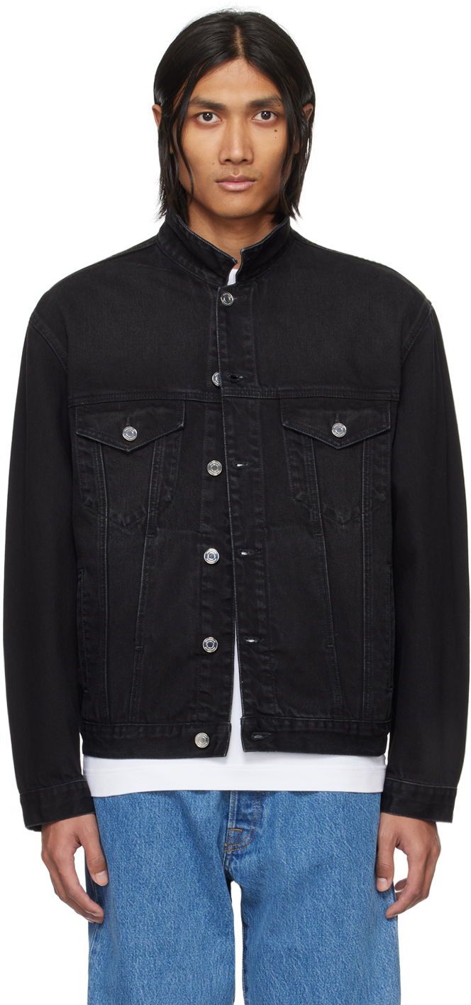 Jacka VETEMENTS VTMNTS Embroidered Denim Jacket Svart | VL20JA560BW