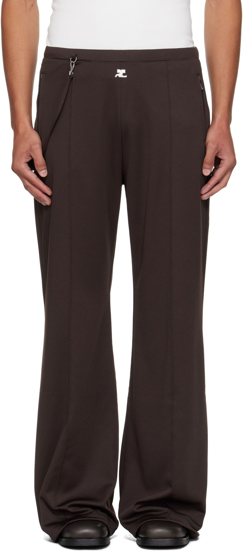 Byxor Courrèges Courrèges Flare Interlock Tracksuit Pants Brun | 325JPA426JS0250