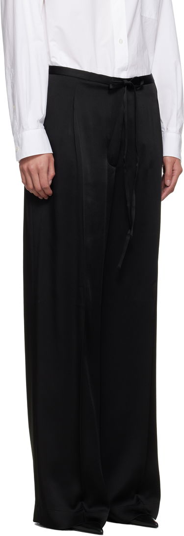 Byxor Róhe Relaxed Drawstring Satin Trousers Svart | 416-30-125, 1