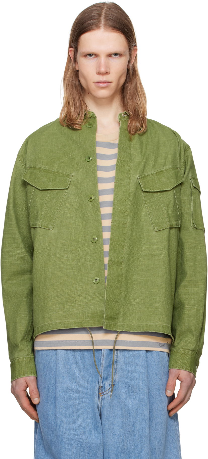 Skjorta KENZO Kenzo Paris Pocket Overshirt Grön | FF55CH5339GD