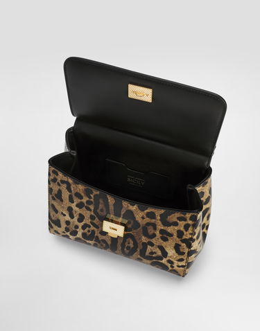 Handväska Dolce & Gabbana Dolce & Gabbana Leopard Print Patent Leather Top Handle Bag Flerfärgad | BB6003BM568HA93M, 3