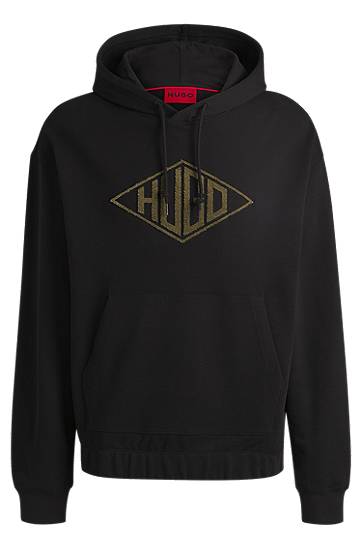 Sweatshirt BOSS Terry Hoodie with Embroidered Logo by HUGO Svart | 50534947
