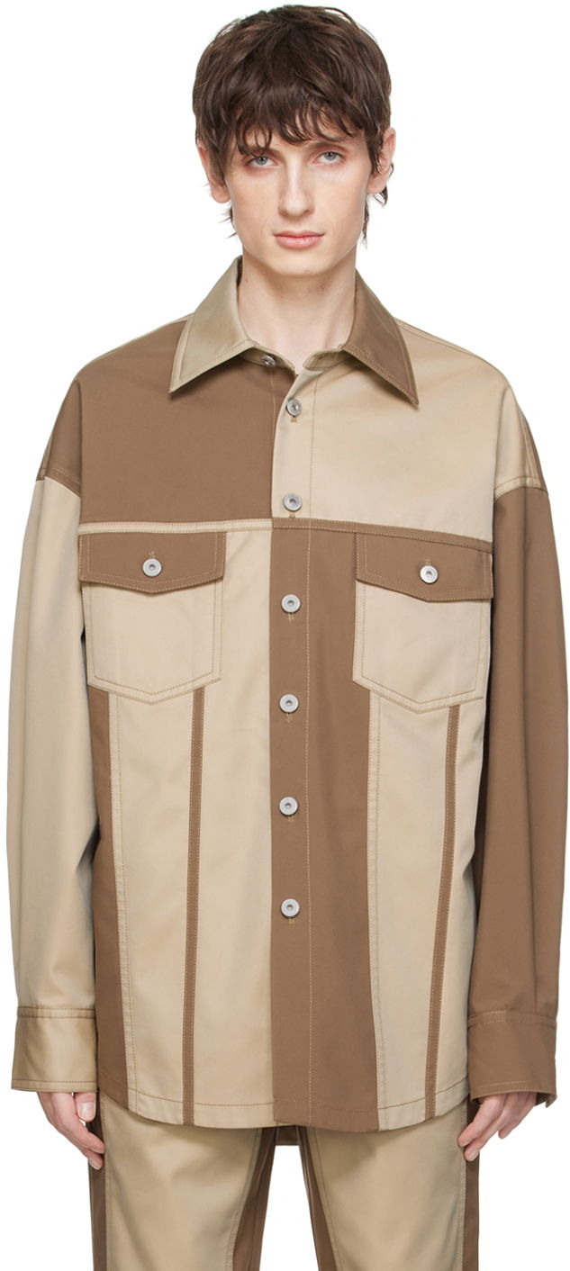 Skjorta Feng Chen Wang Feng Chen Wang Paneled Jacket Brun | FMS17JK13